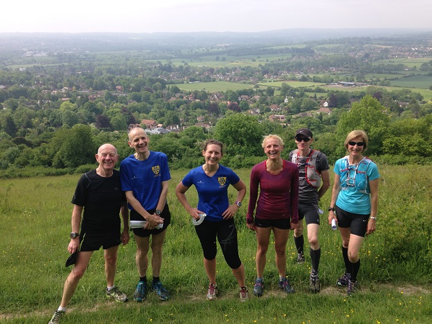 Trail runners above Otford