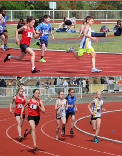 Sevenoaks AC junior athletes on the track