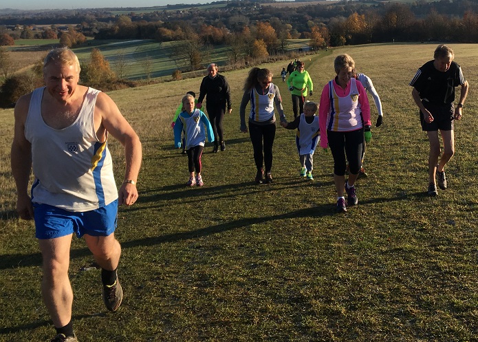Paul leads up the hill
